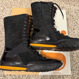 Coleman / Nike Series Black and Orange High-Top Suede & Leather Boot